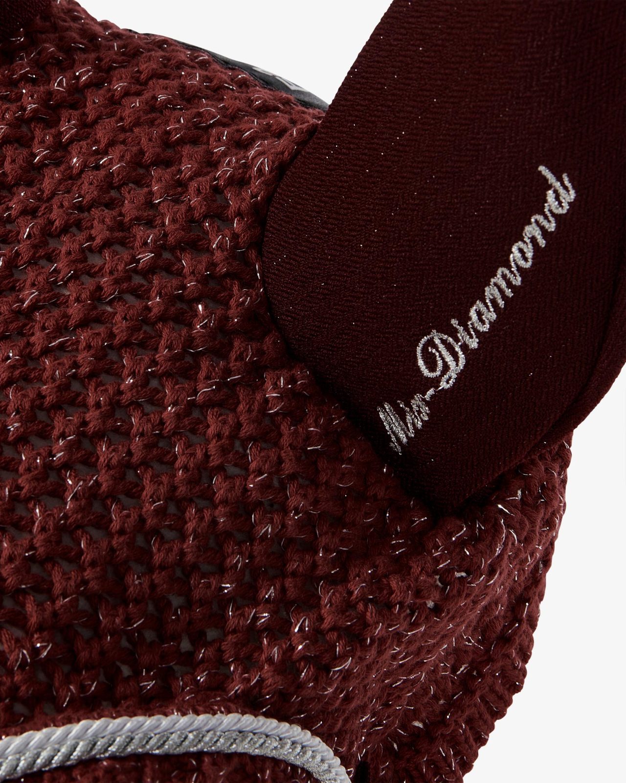 Cuffietta in cotone con cordura e brillantini