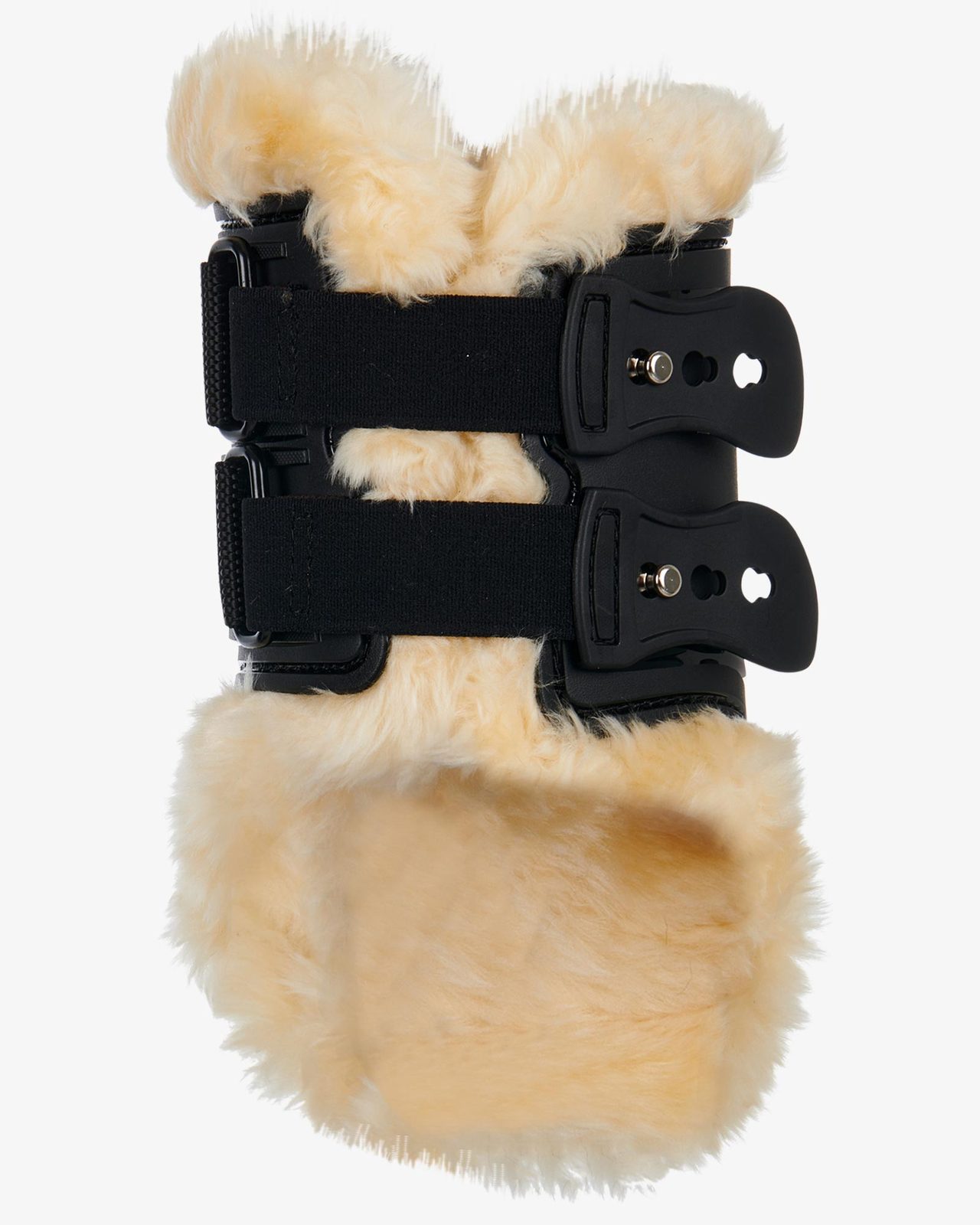 Fetlock boots in polyurethane with synthetic lambskin