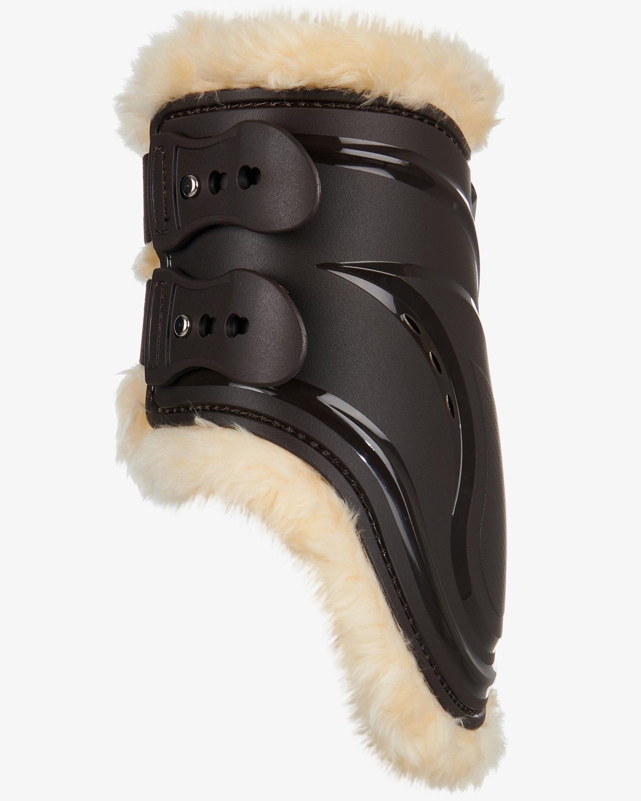 Fetlock boots in polyurethane with synthetic lambskin