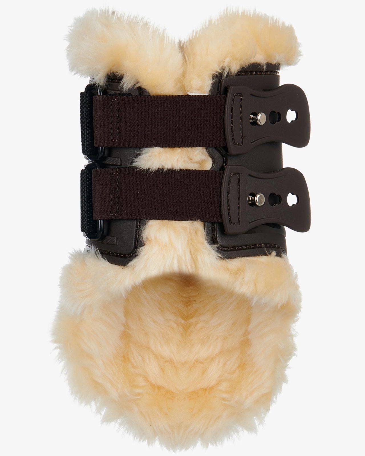 Fetlock boots in polyurethane with synthetic lambskin