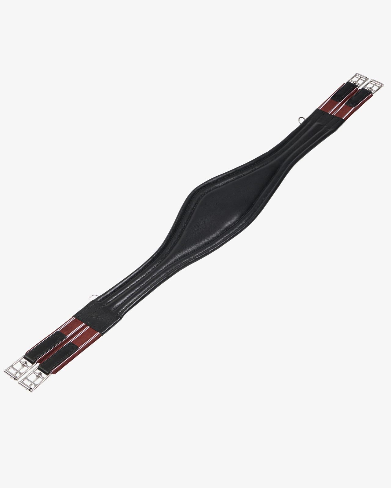 Leather jumping girth with elastic bands