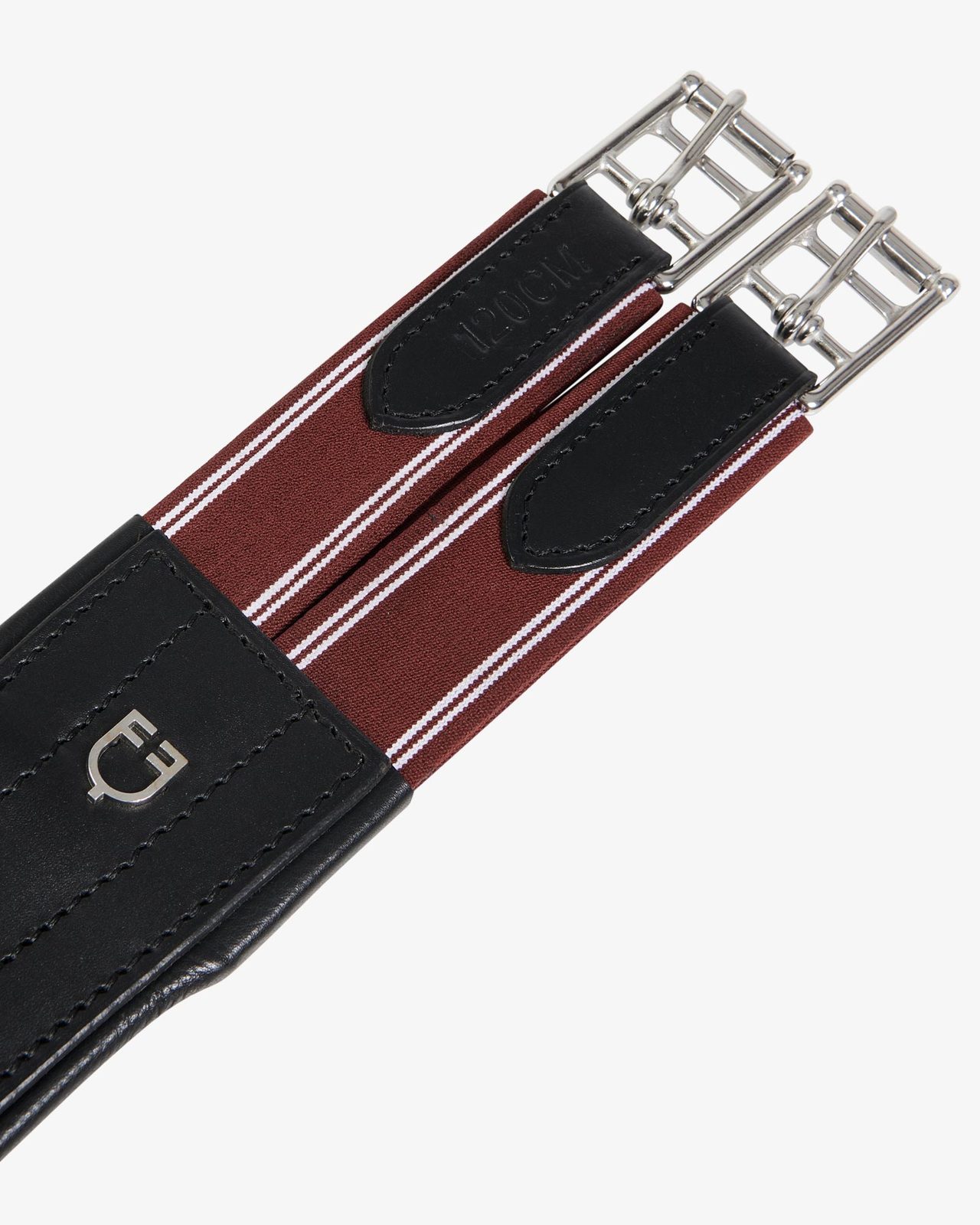 Leather jumping girth with elastic bands