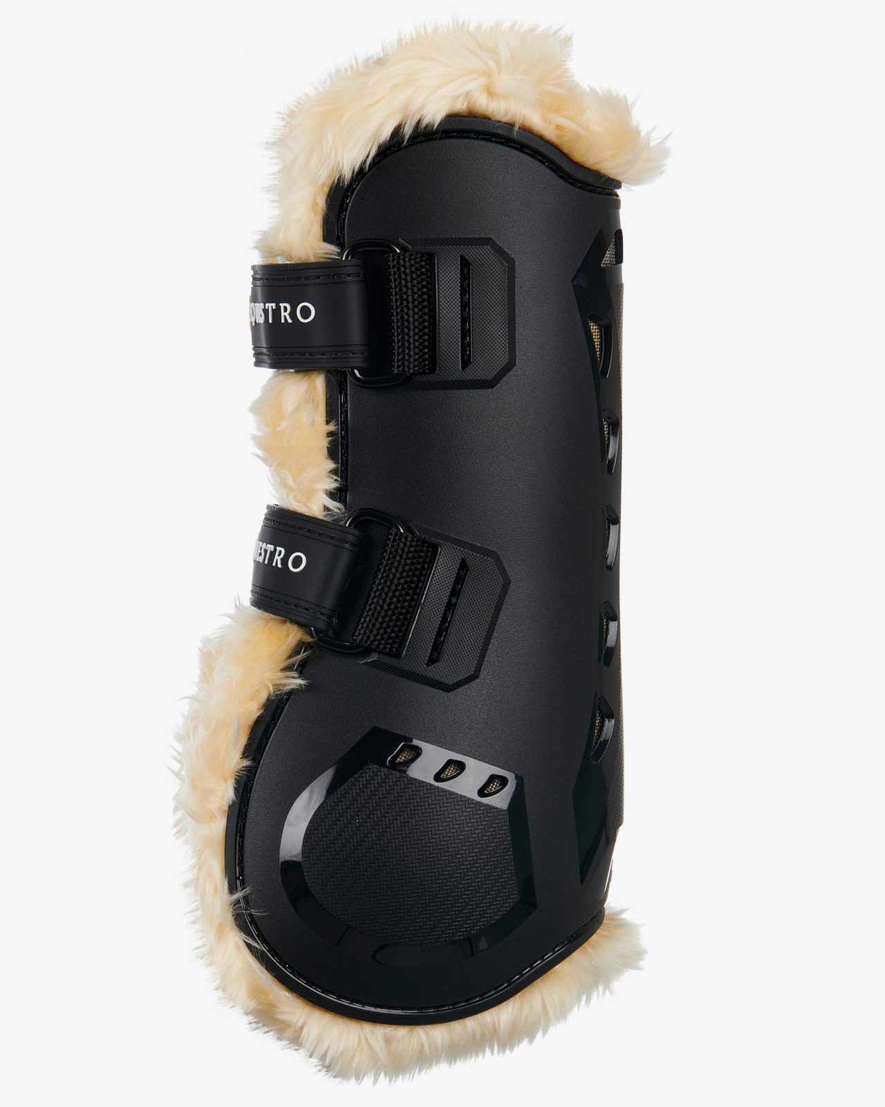 Tendon boots in polyurethane with synthetic lambskin