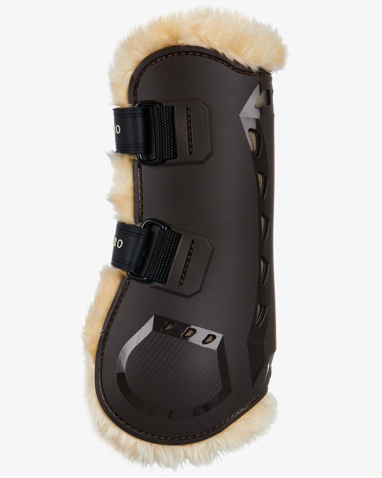 Tendon boots in polyurethane with synthetic lambskin