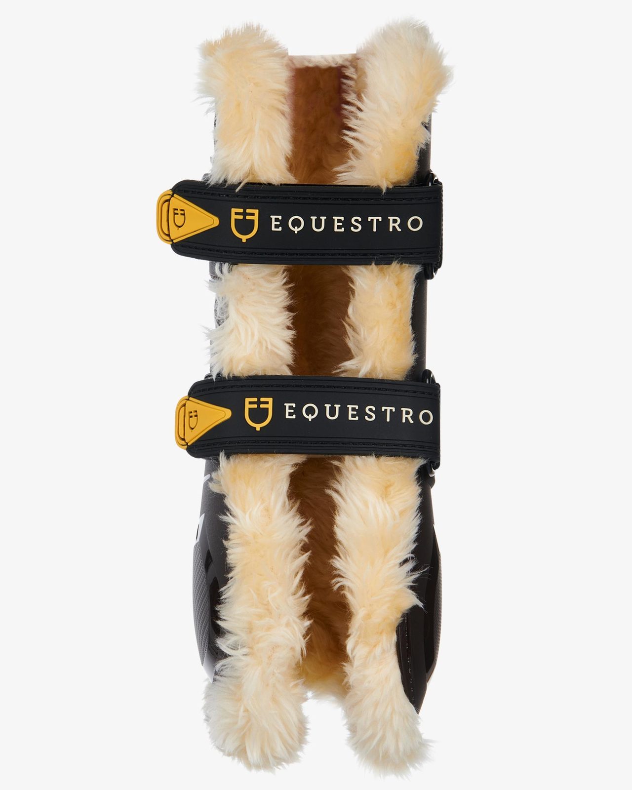 Tendon boots in polyurethane with synthetic lambskin