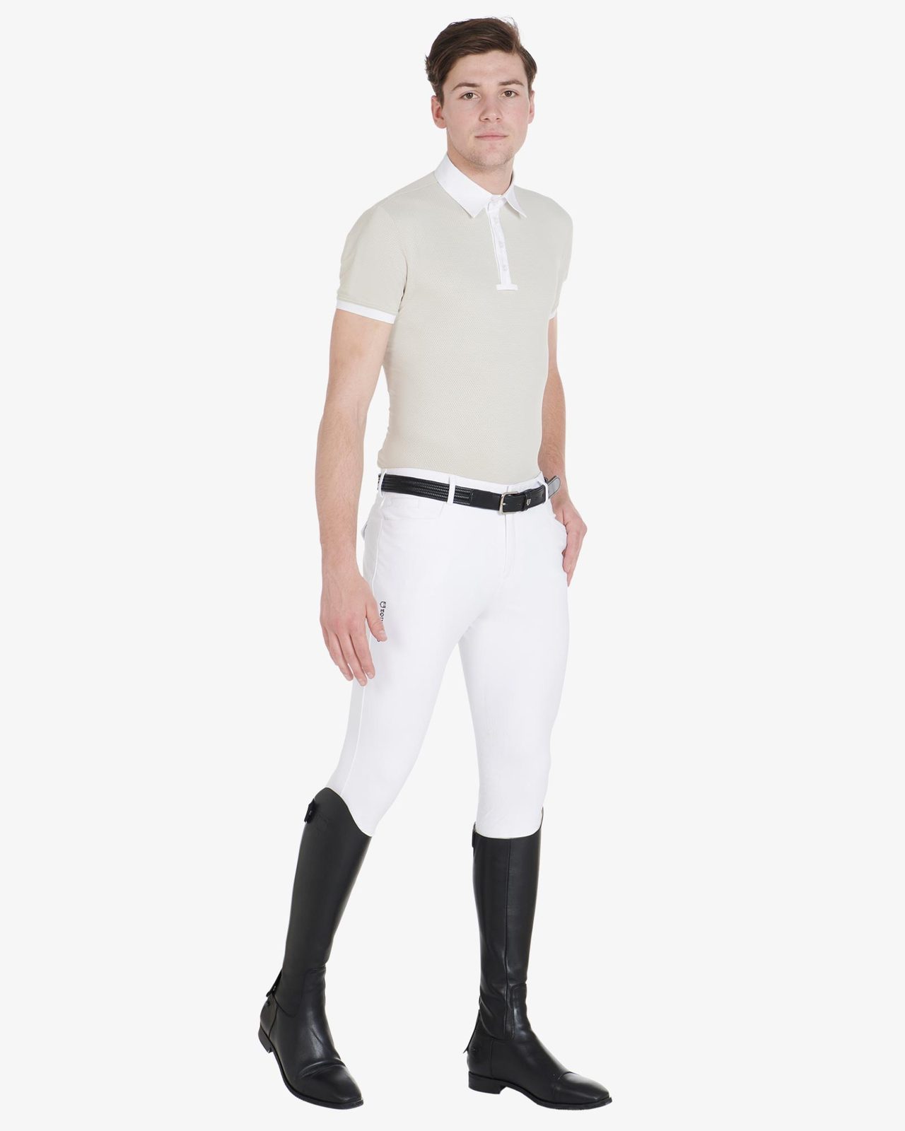 Men's slim fit grip breeches with logo