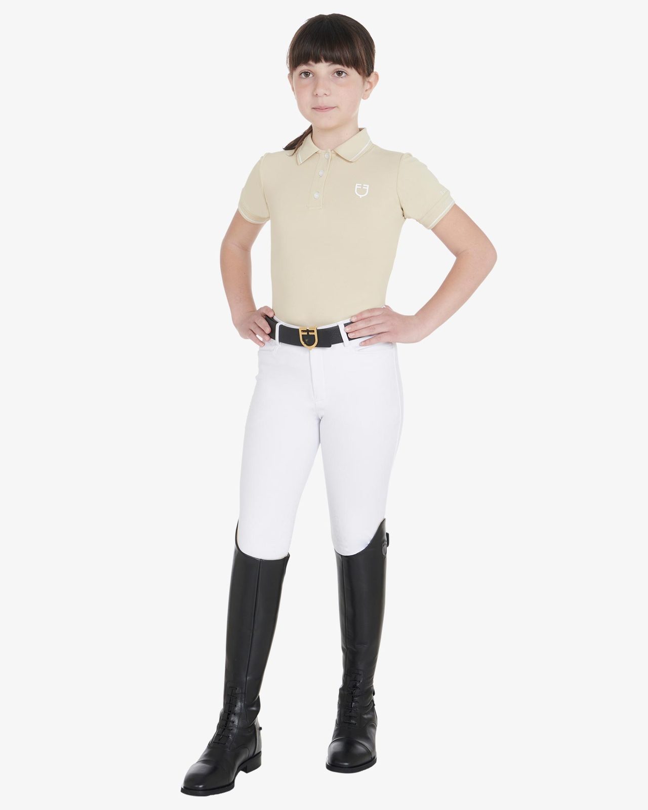 Polo bambini slim fit in tessuto tecnico antibatterico