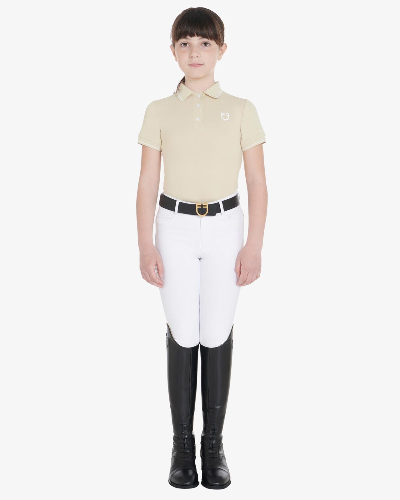 Polo bambini slim fit in tessuto tecnico antibatterico
