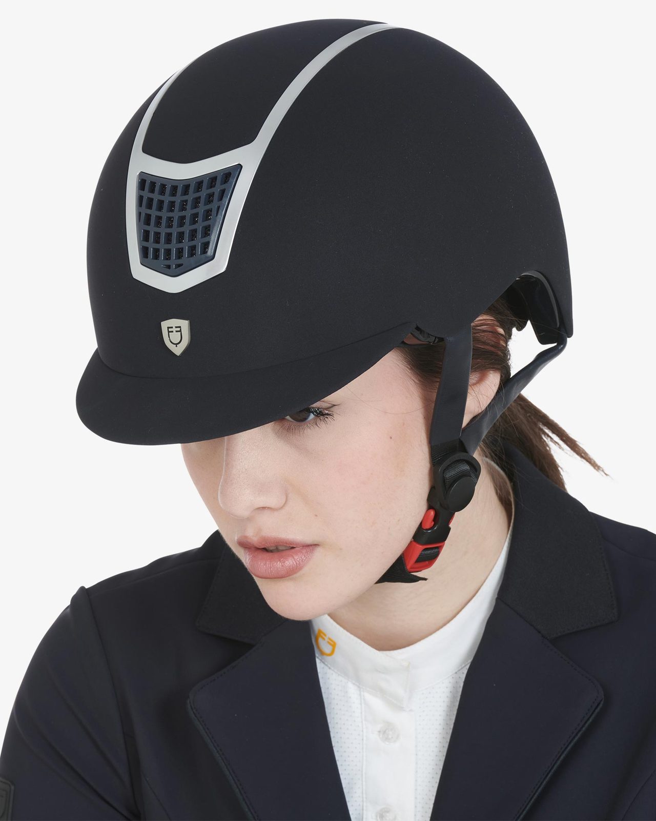Helmet with colored velvet frame