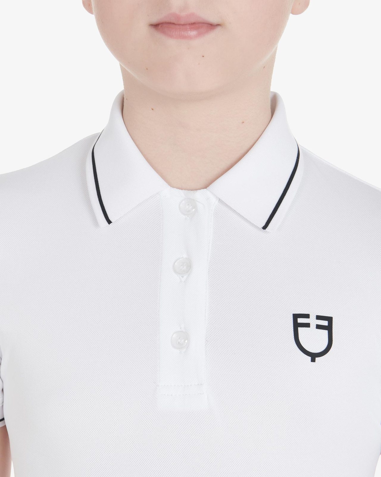 Kids' slim fit polo shirt in antibacterial technical fabric