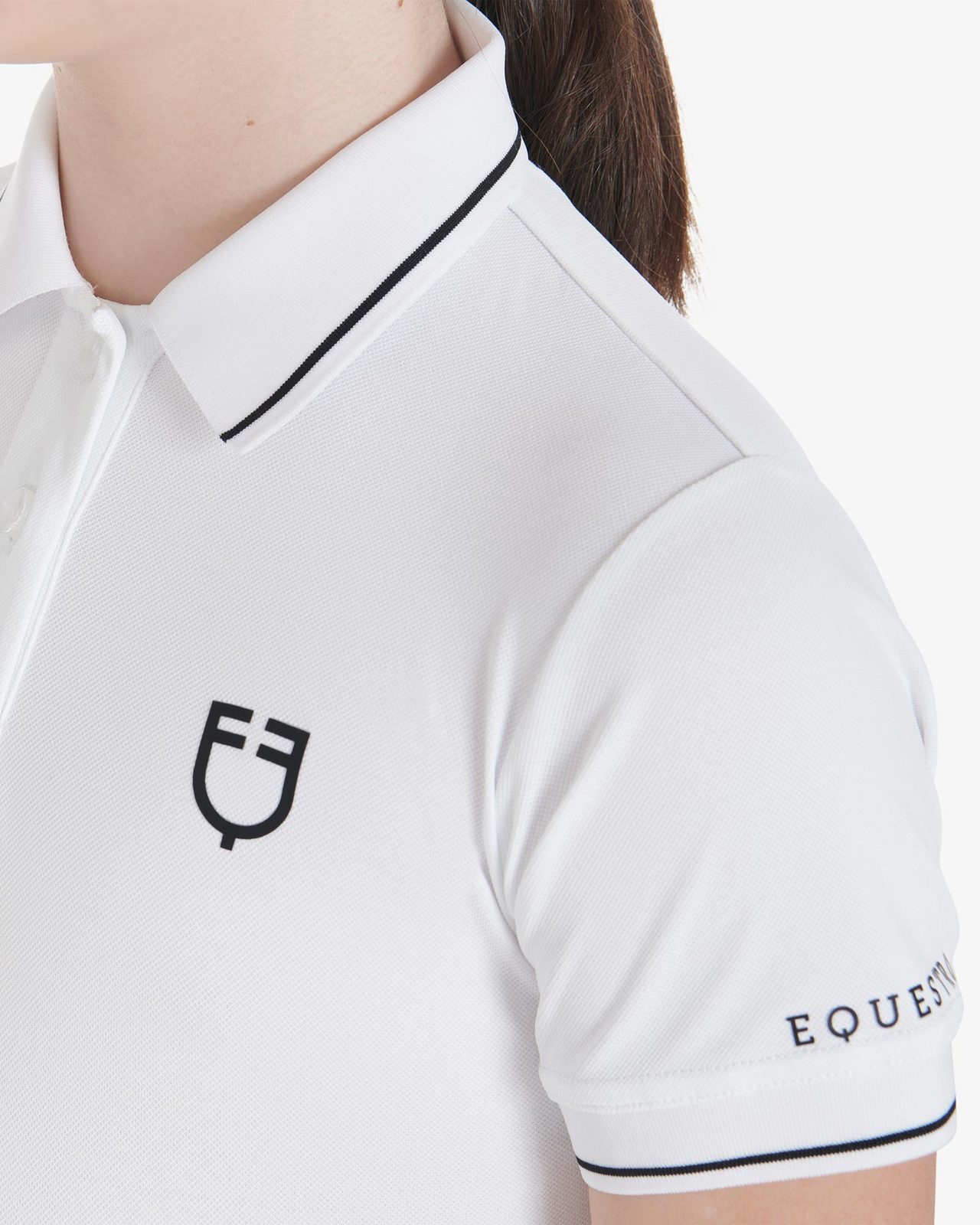 Kids' slim fit polo shirt in antibacterial technical fabric