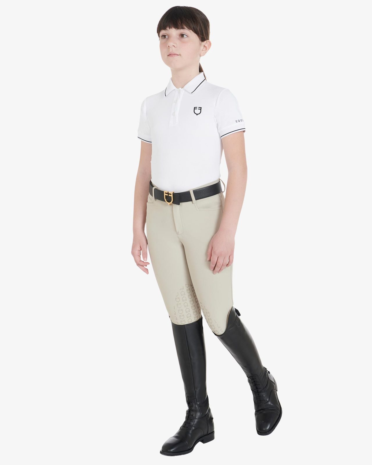 Kids' slim fit polo shirt in antibacterial technical fabric