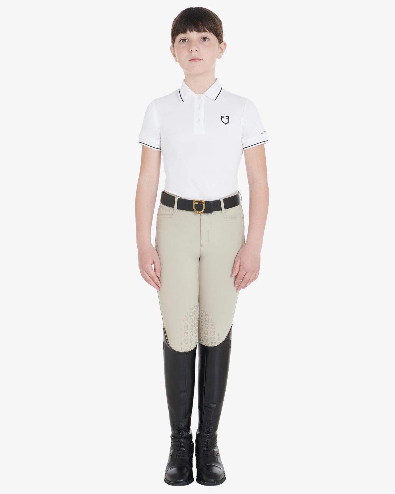 Kids' slim fit polo shirt in antibacterial technical fabric