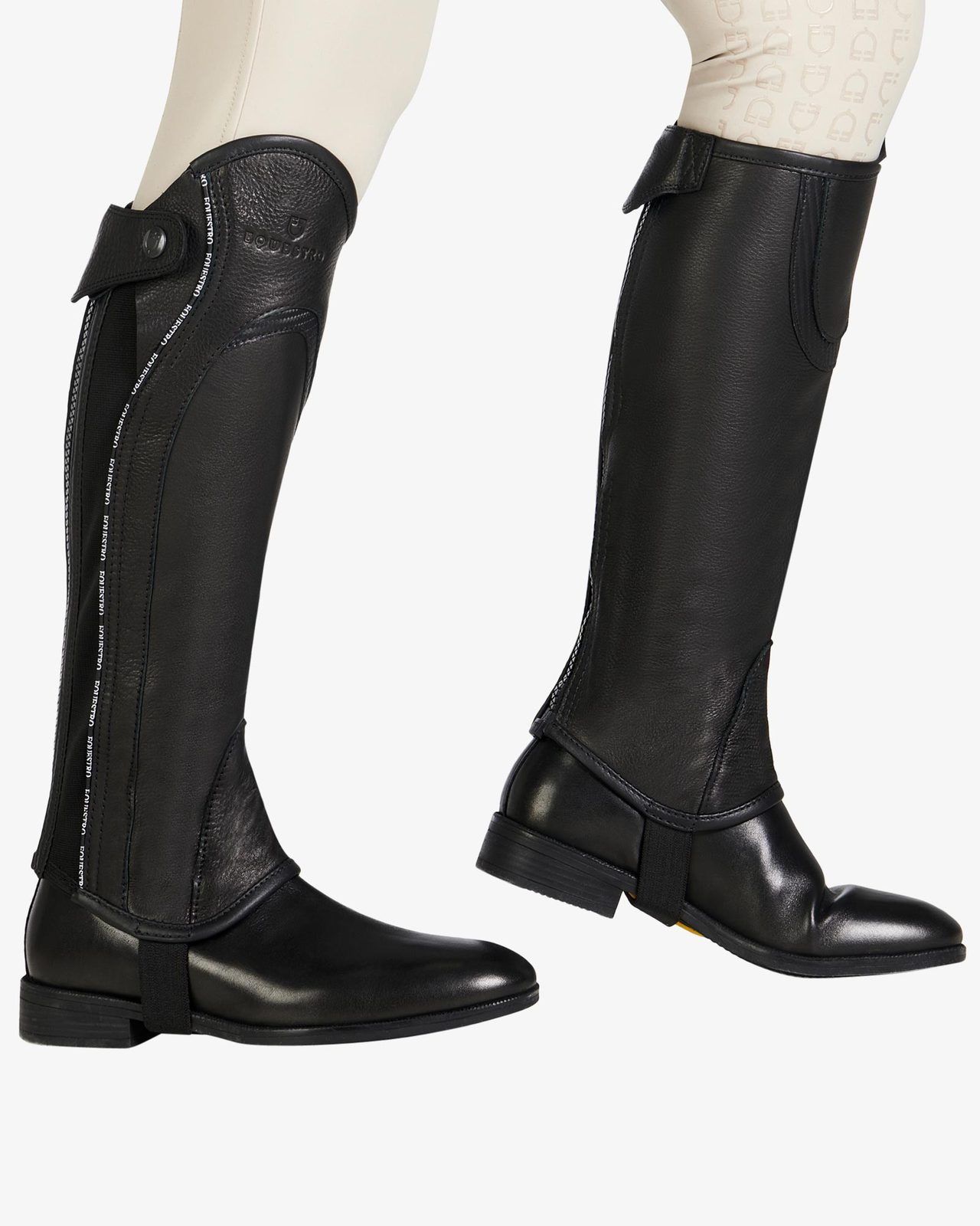 Ghette unisex in cuoio con profilo a contrasto