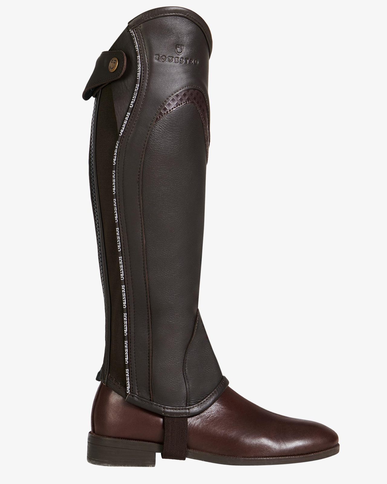 Ghette unisex in cuoio con profilo a contrasto