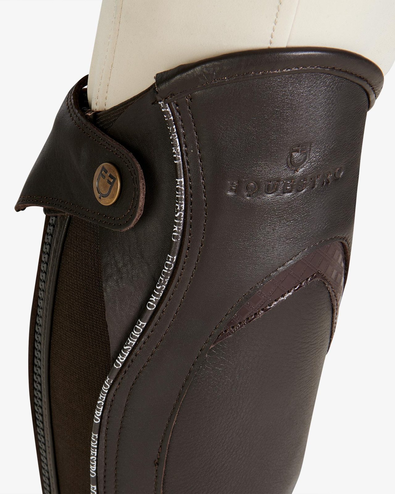 Ghette unisex in cuoio con profilo a contrasto