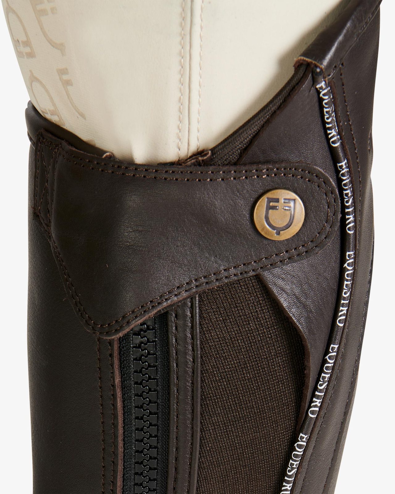 Ghette unisex in cuoio con profilo a contrasto