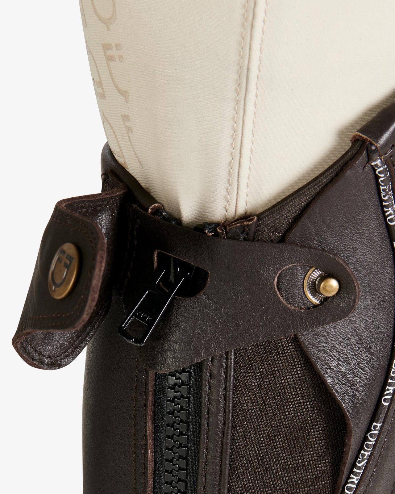 Ghette unisex in cuoio con profilo a contrasto