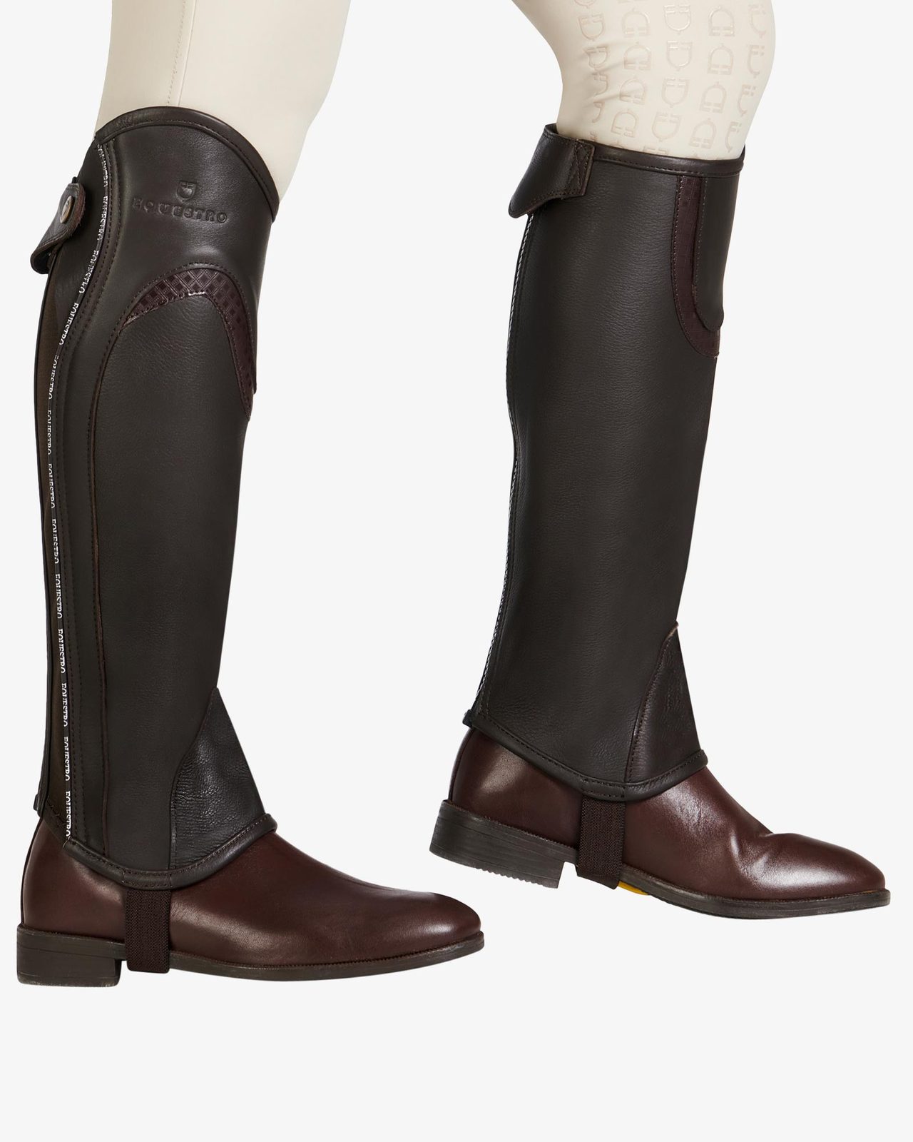 Ghette unisex in cuoio con profilo a contrasto