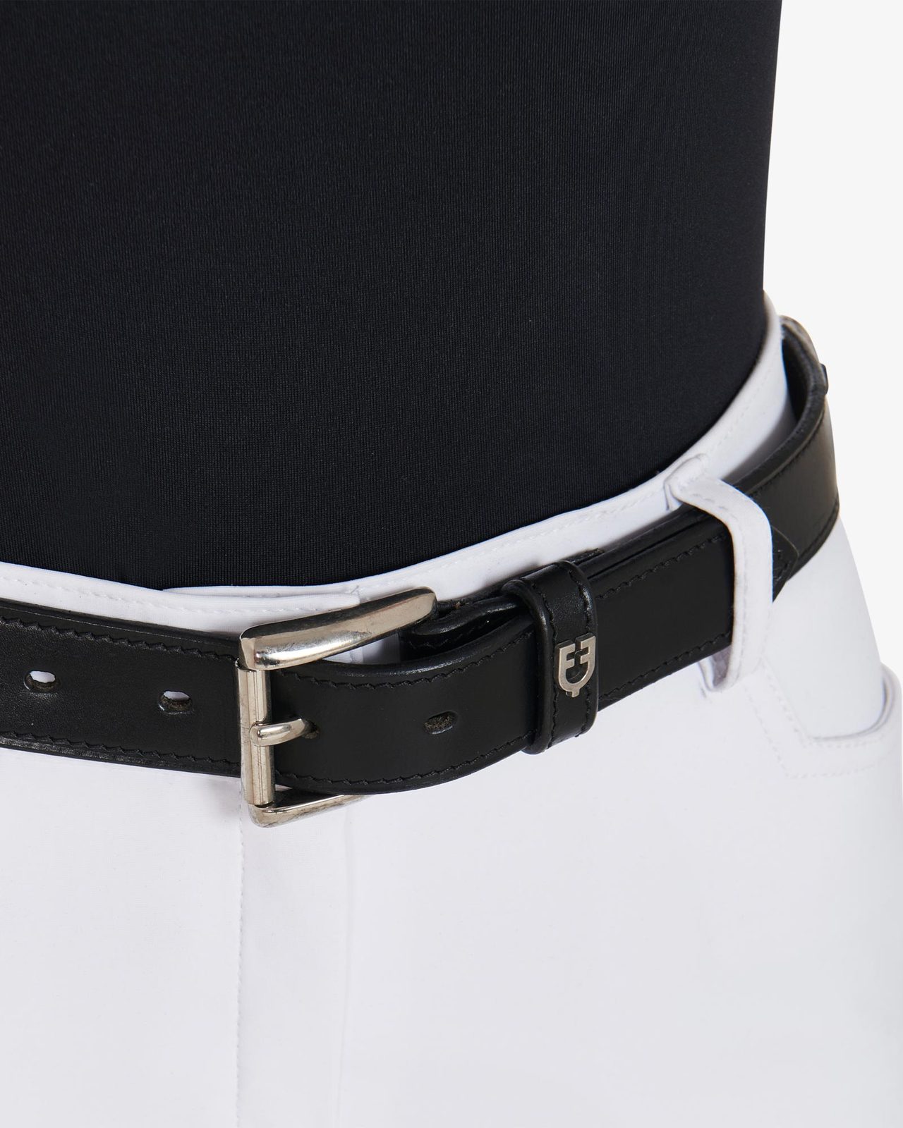 Leather belt with snaffle bits and rhinestones