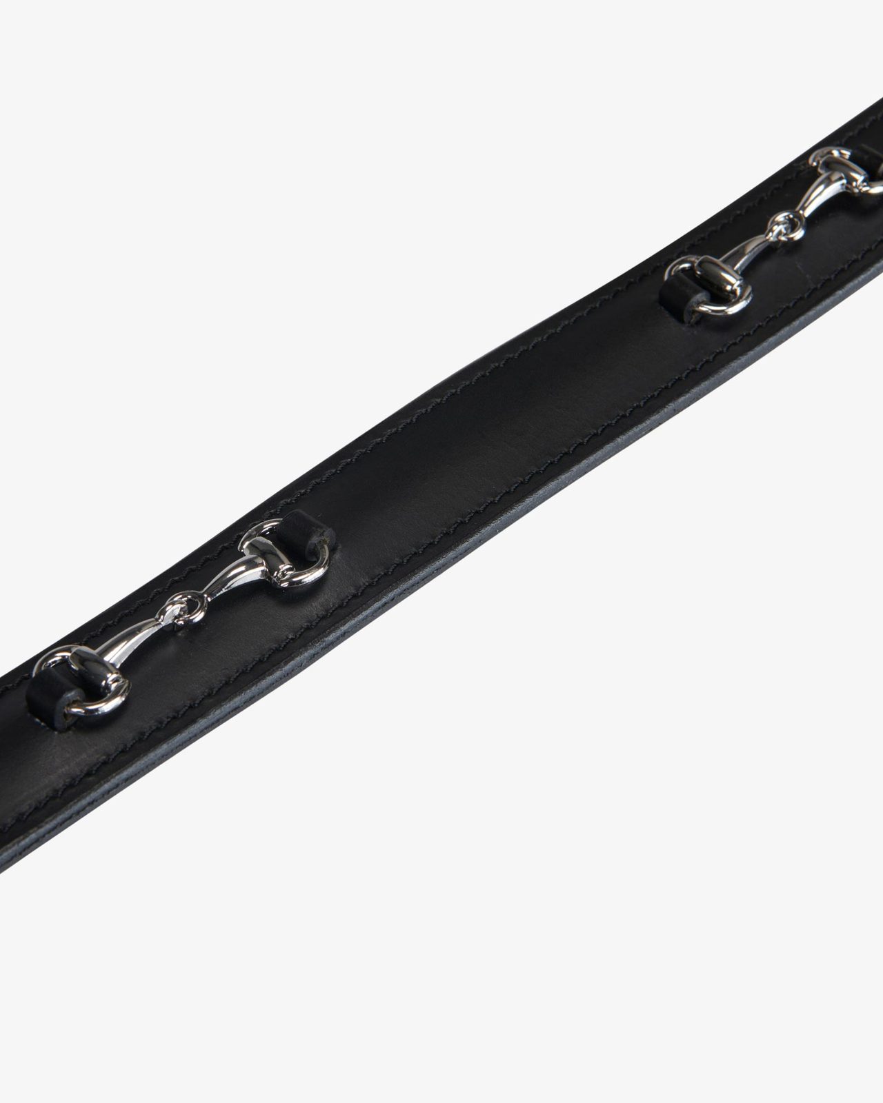 Leather belt with snaffle bits