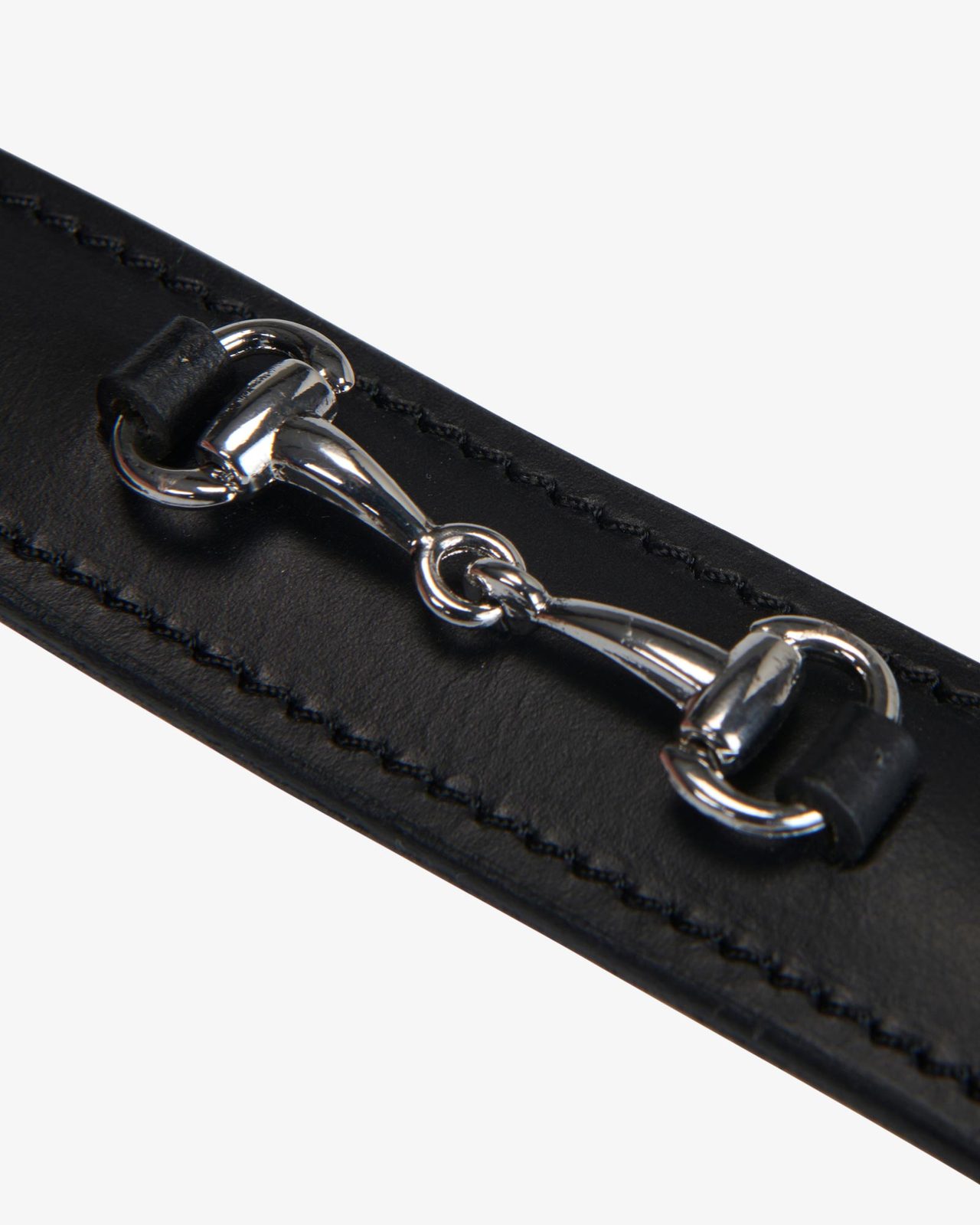 Leather belt with snaffle bits