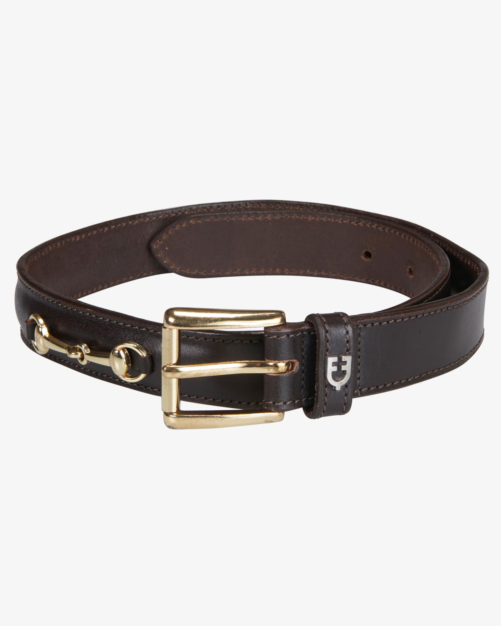 Leather belt with snaffle bits