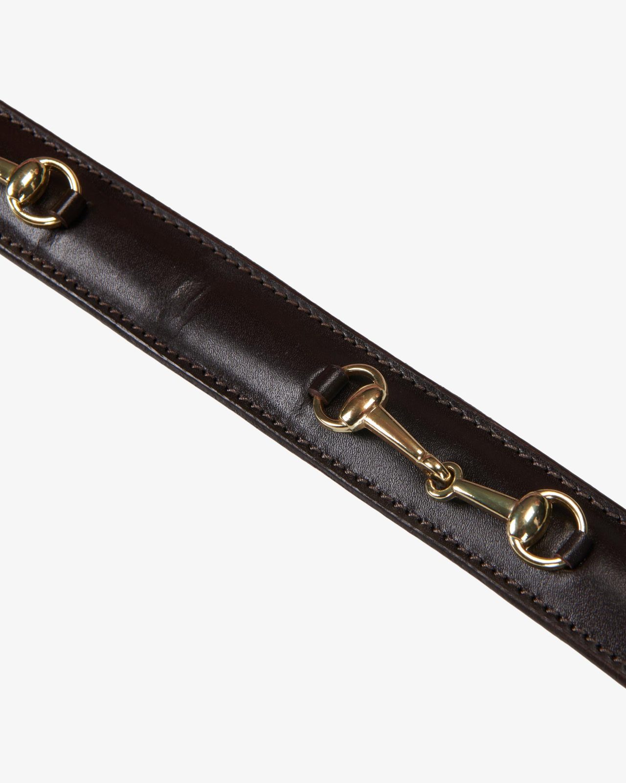 Leather belt with snaffle bits