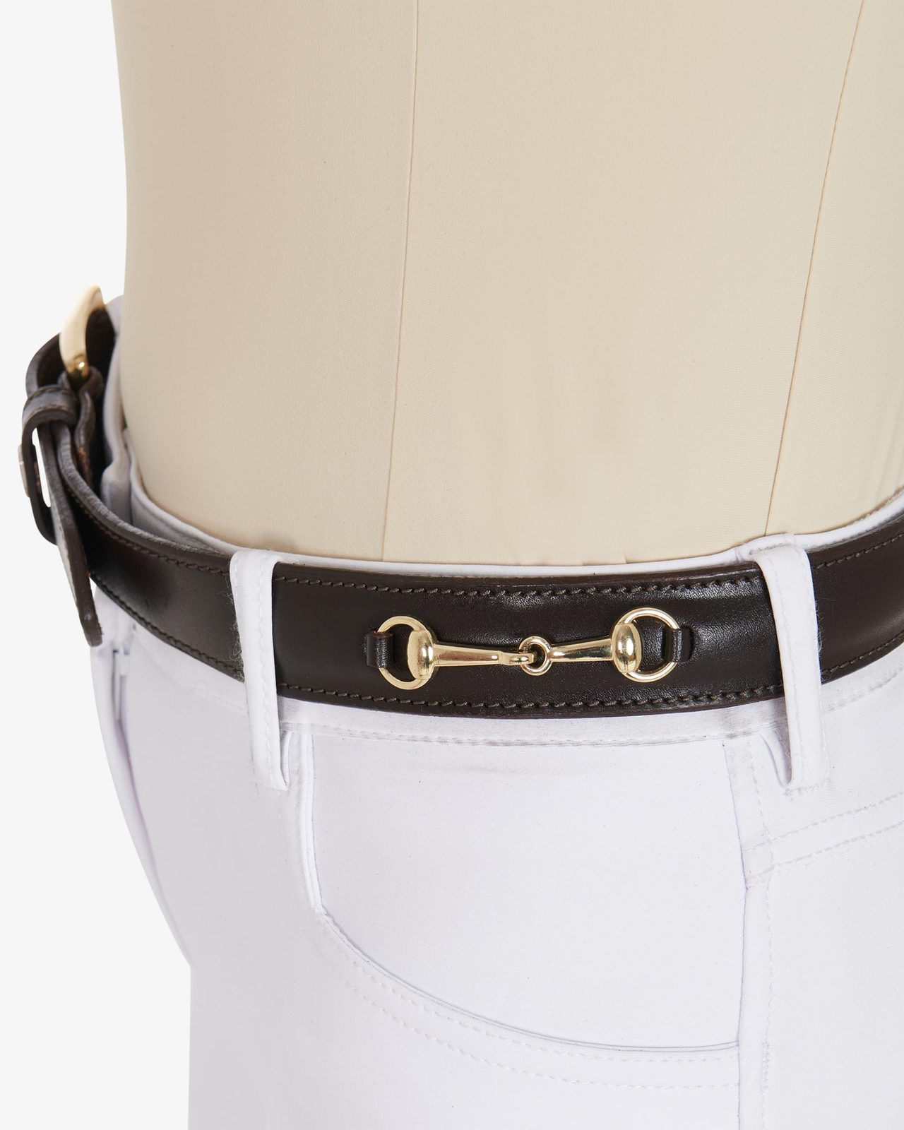 Leather belt with snaffle bits