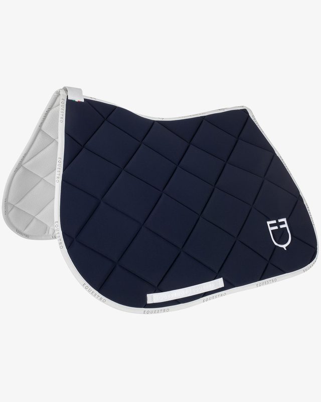 Jumping saddle pad technical fabric with logo