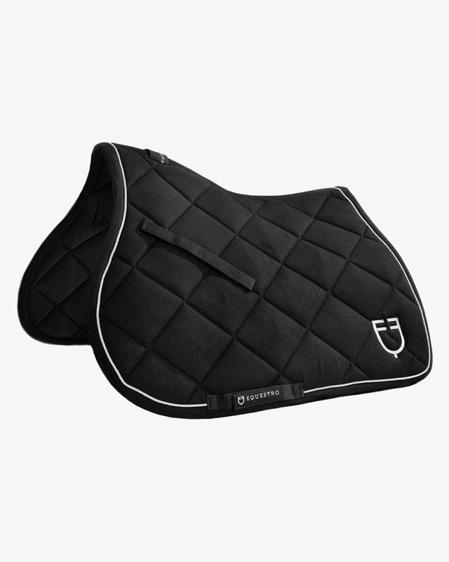 Jumping saddle pad in cotton with trimmings with logo