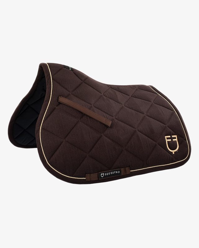 Jumping saddle pad in cotton with trimmings with logo