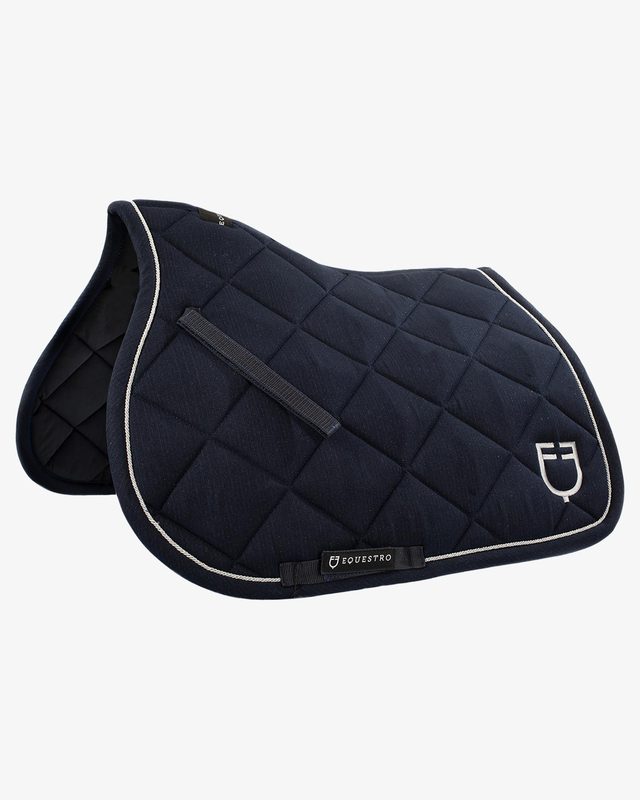 Jumping saddle pad in cotton with trimmings with logo