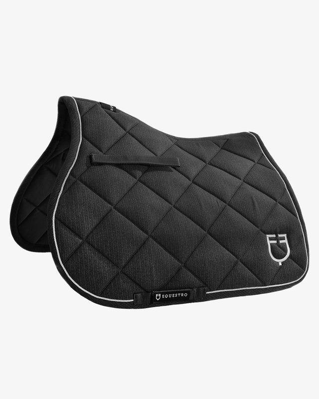 Jumping saddle pad in cotton with trimmings with logo