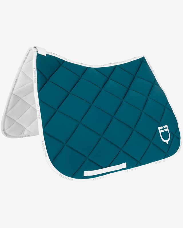 Dressage saddle pad technical fabric with logo