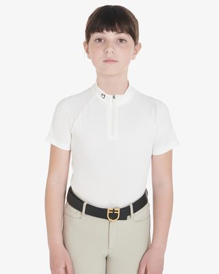 Kids' slim fit training polo shirt high performance
