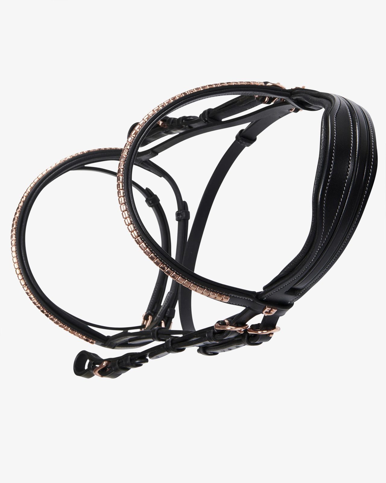 Testiera inglese in cuoio clincher colore oro rosa