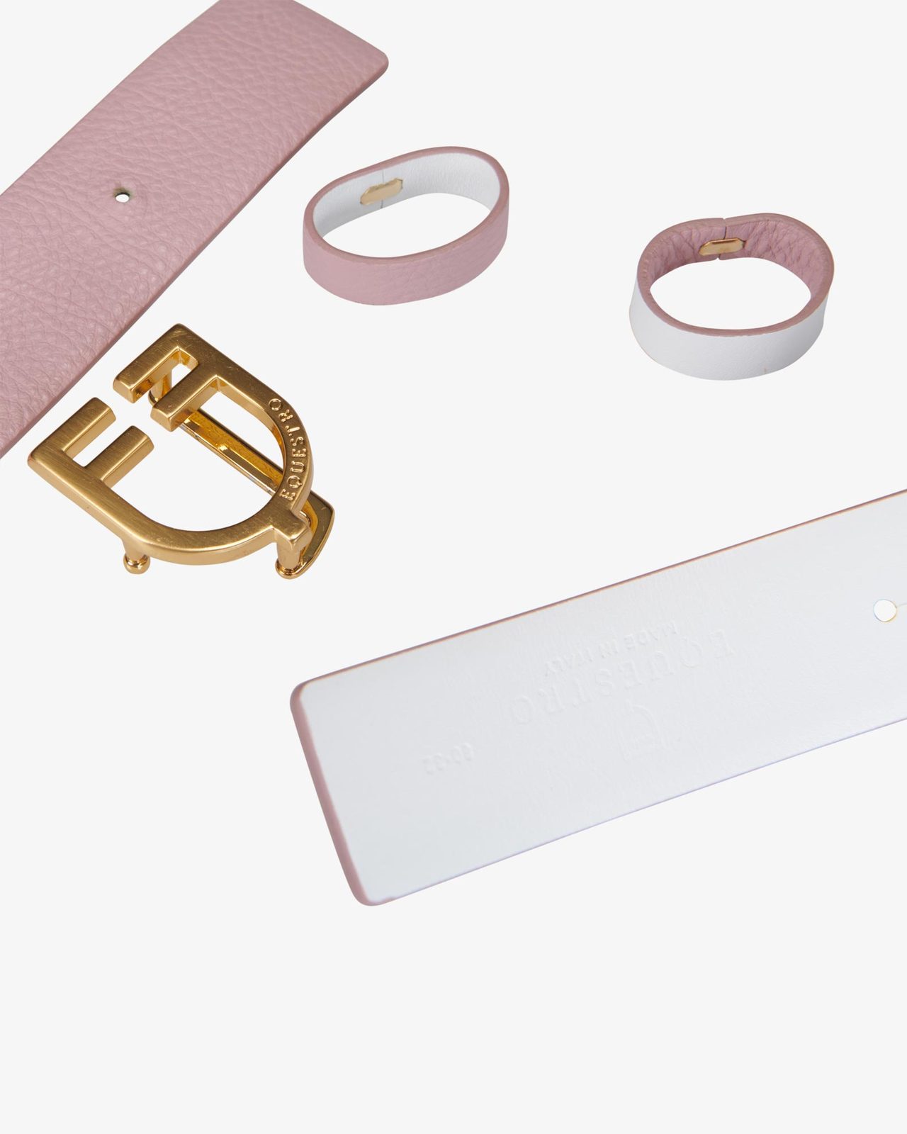 Double face smooth leather belt