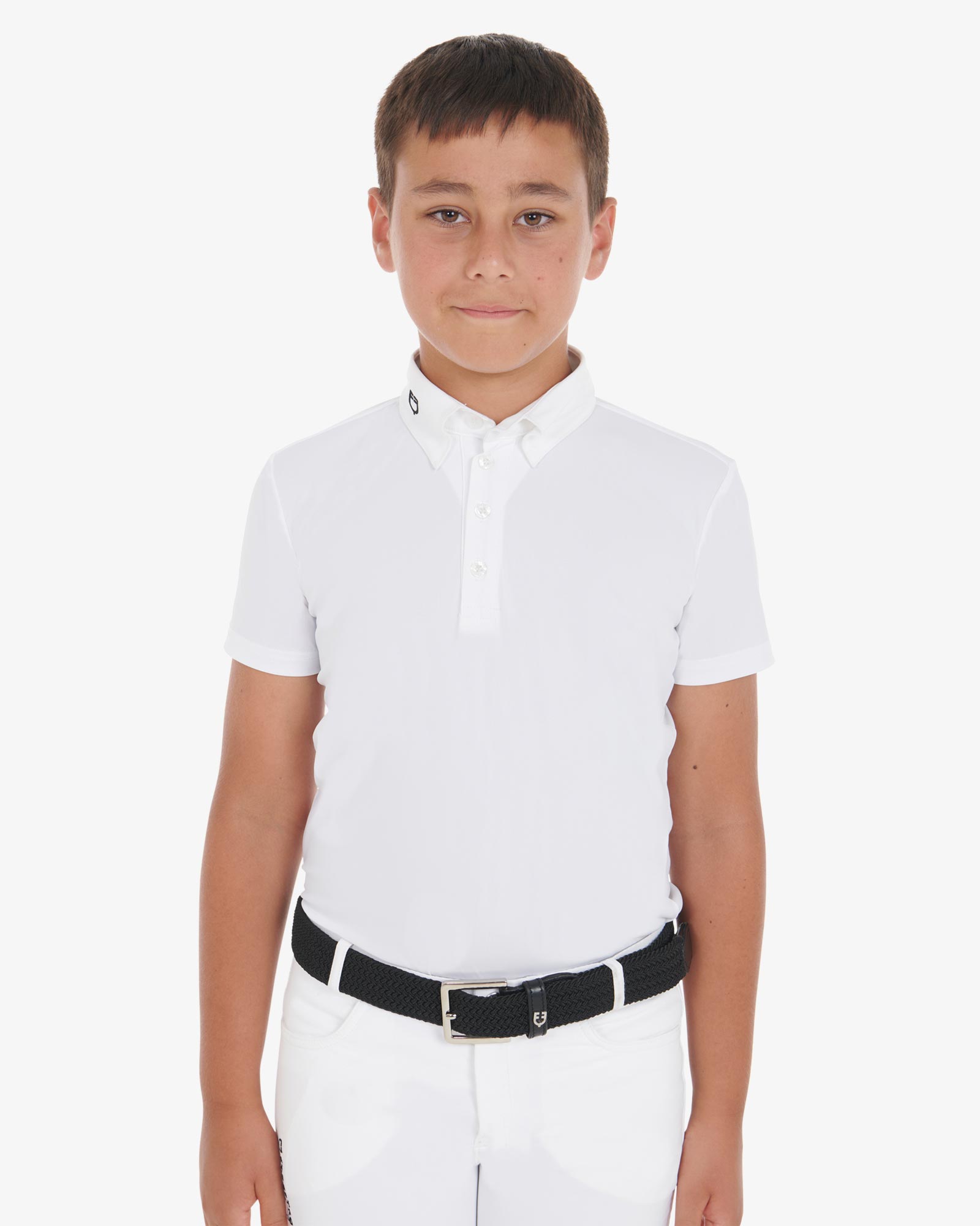 Polo bambino da concorso slim fit quattro bottoni