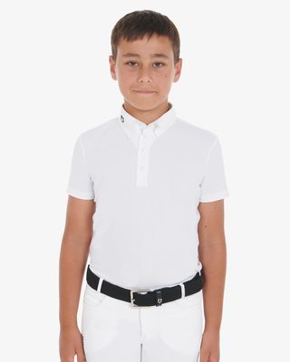 Polo bambino da concorso slim fit quattro bottoni