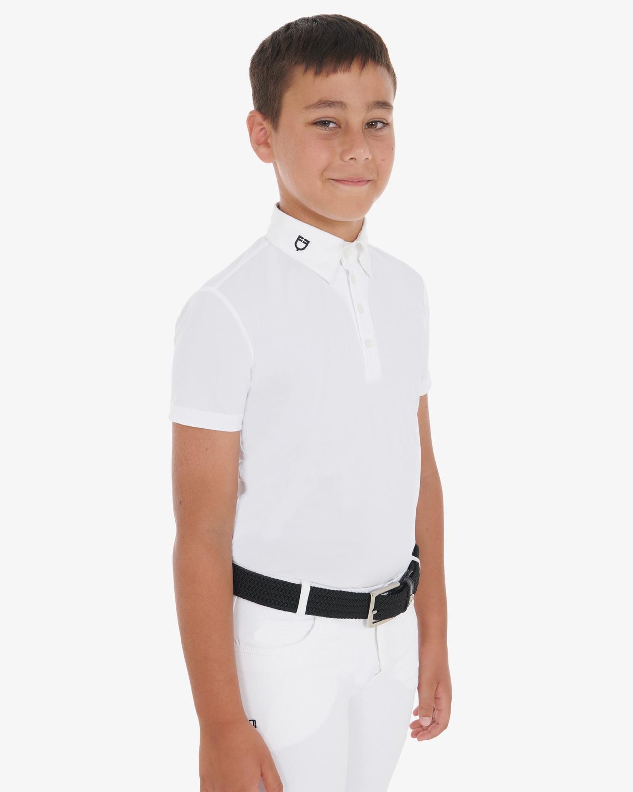 Polo bambino da concorso slim fit quattro bottoni