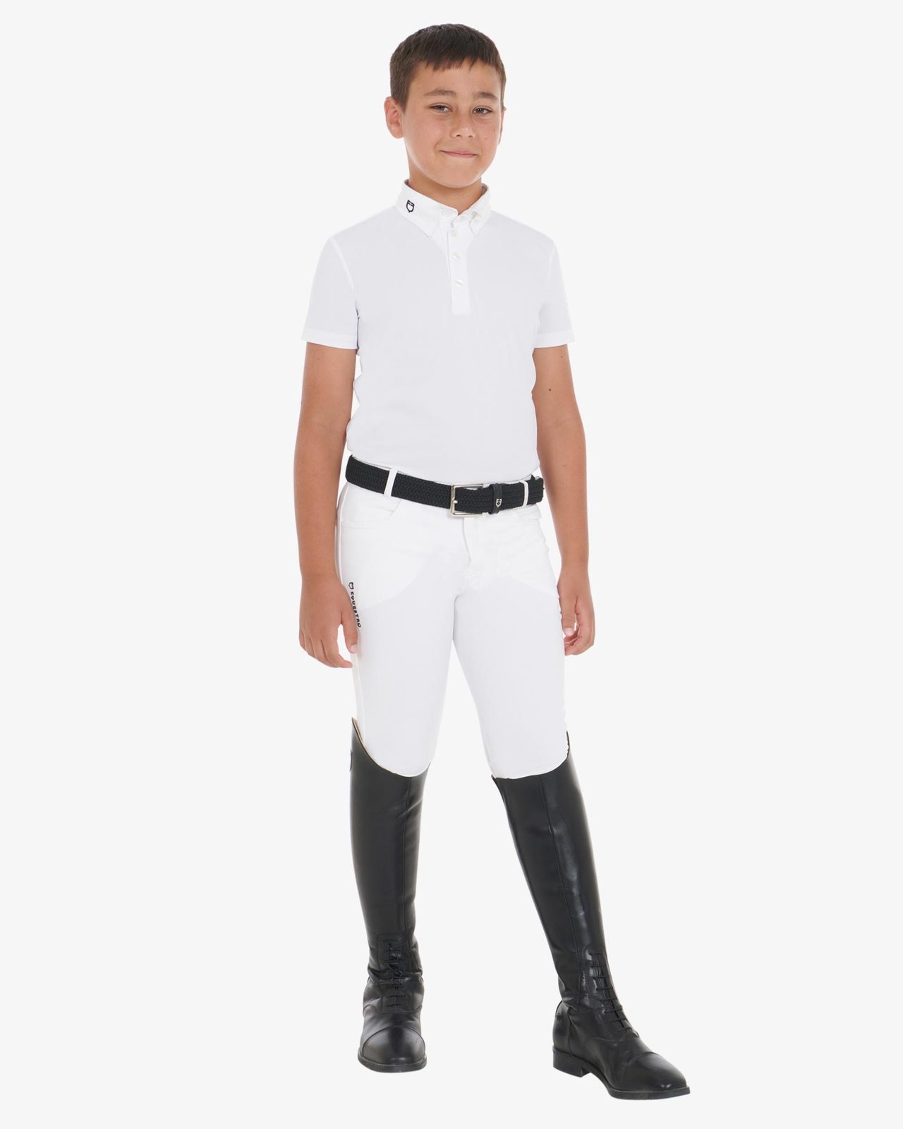 Polo bambino da concorso slim fit quattro bottoni