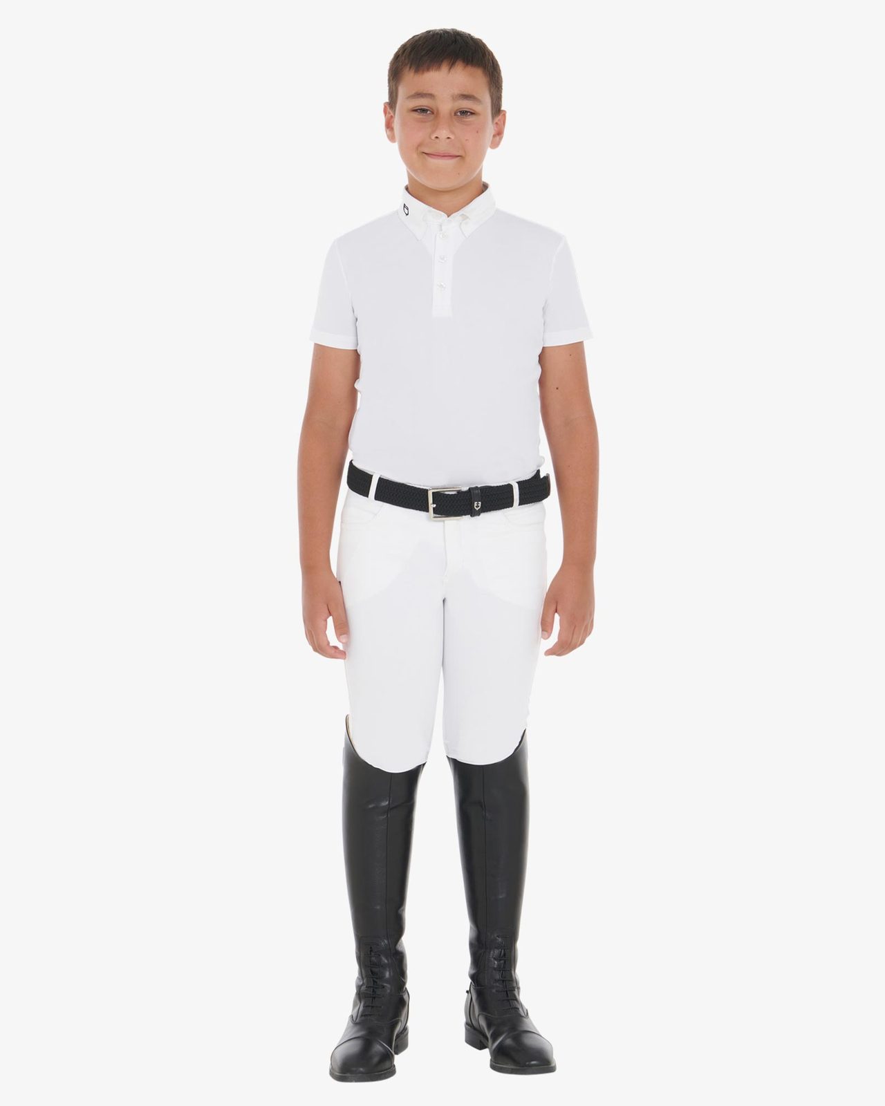 Polo bambino da concorso slim fit quattro bottoni