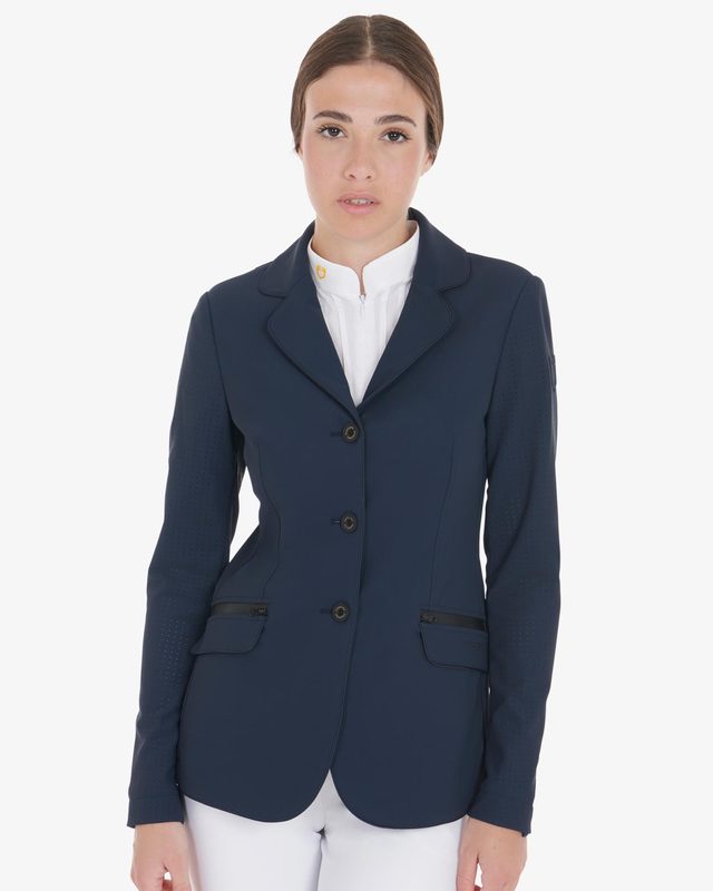 Women's competition jacket three buttons perforated fabric