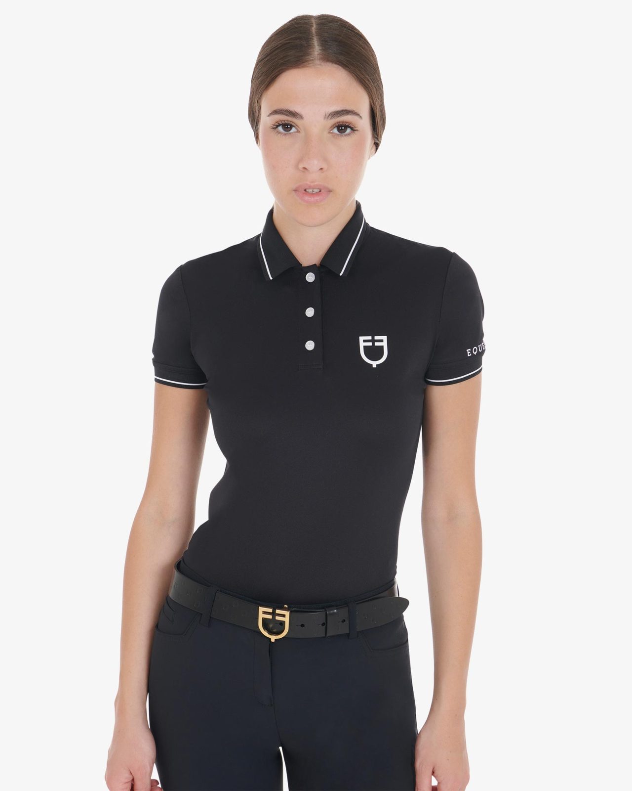 Polo donna slim fit in tessuto traspirante