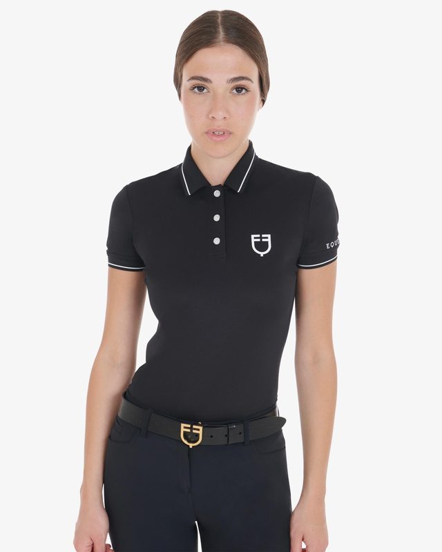 Women's slim fit polo shirt in breathable fabric