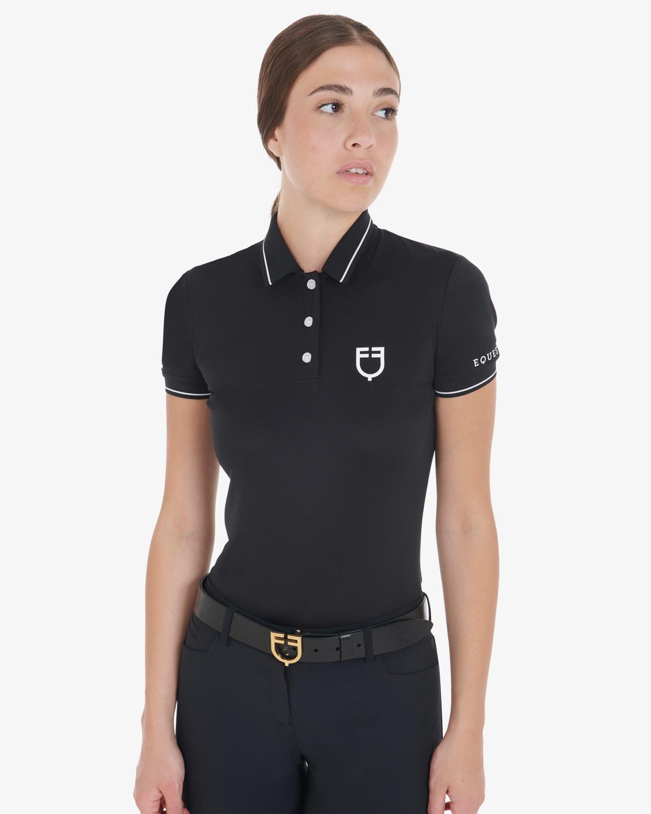Polo donna slim fit in tessuto traspirante