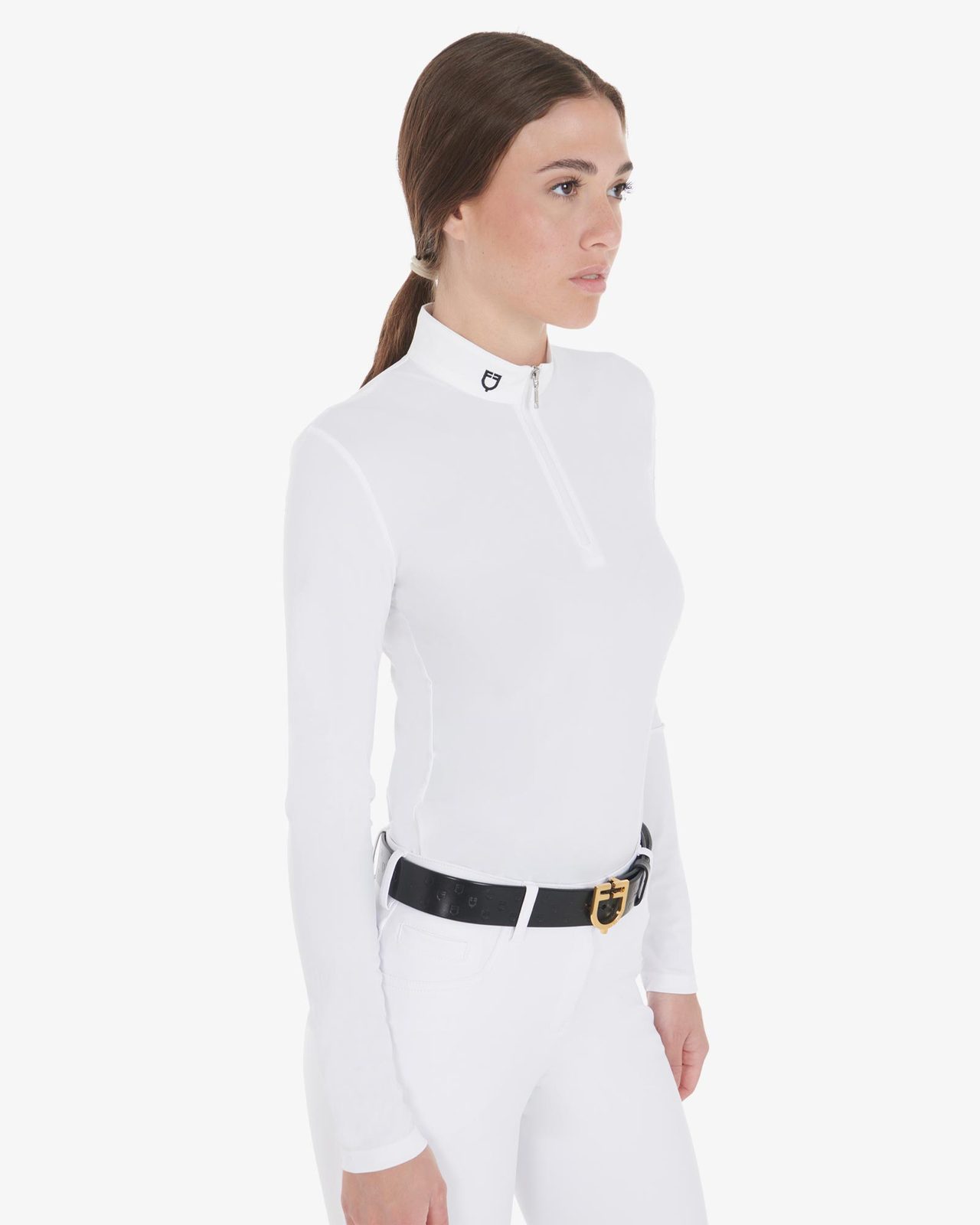 Polo donna da concorso slim fit manica lunga