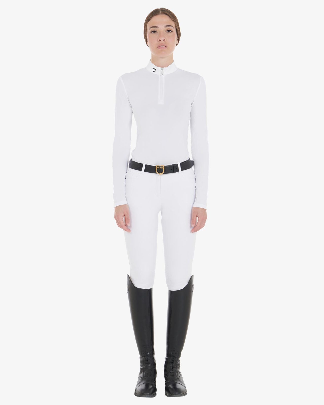 Polo donna da concorso slim fit manica lunga