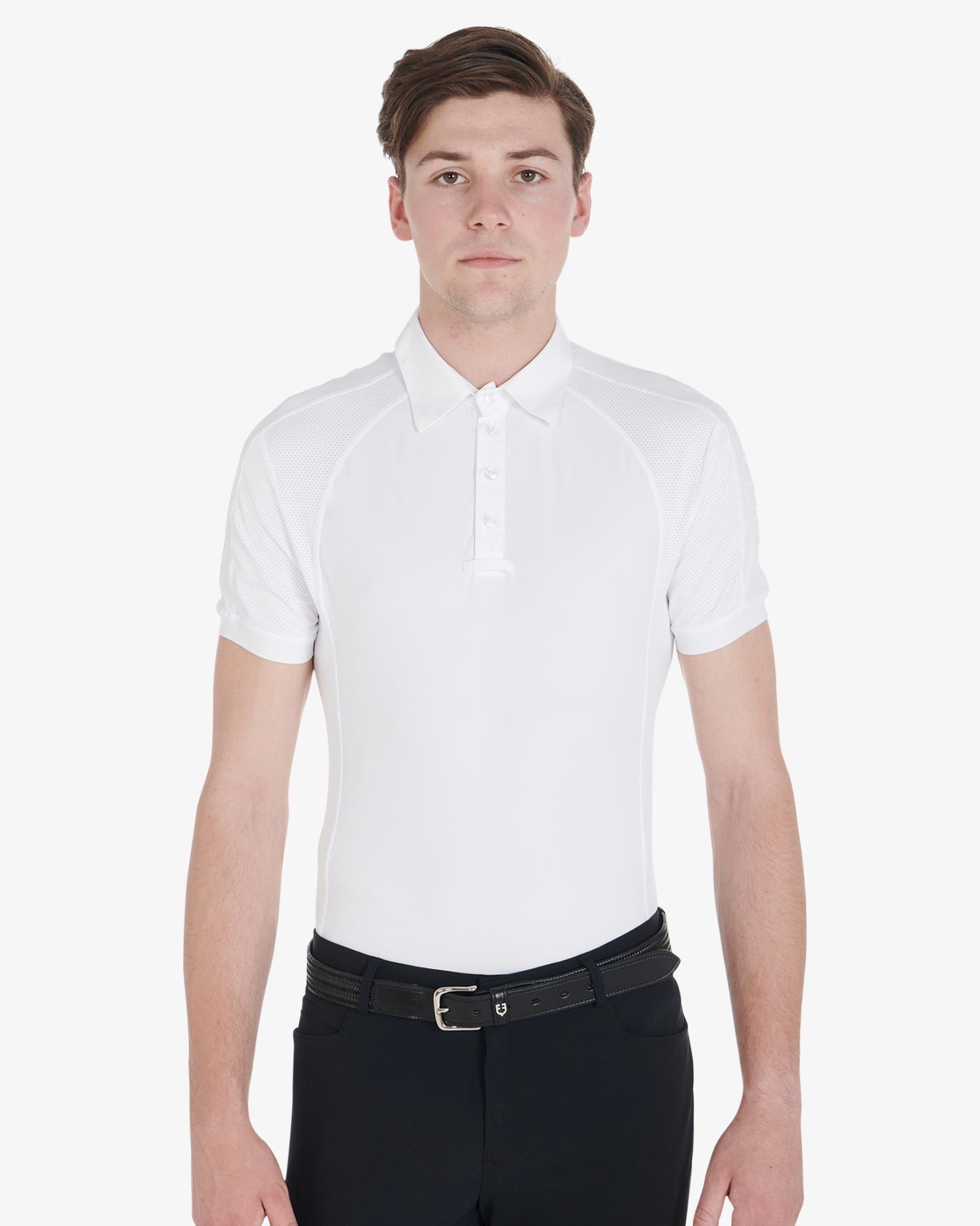 Polo uomo da concorso slim fit quattro bottoni